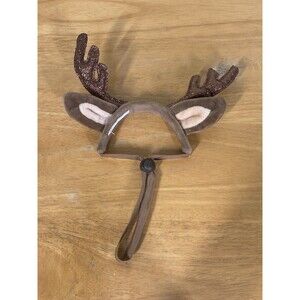 Merry & Bright Dog Headpiece Reindeer Holiday Christmas XS/S ?